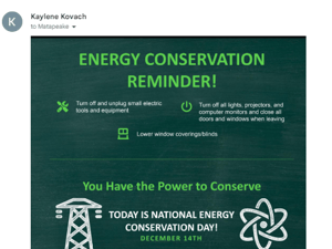 Energy Conservation Reminder